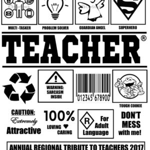 Teacher Tag white